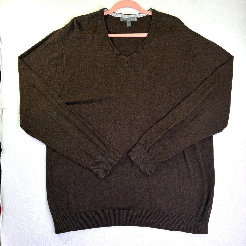 Old Navy Mens XXL V-Neck Sweater Brown Marl Long Sleeve Pullover Knit